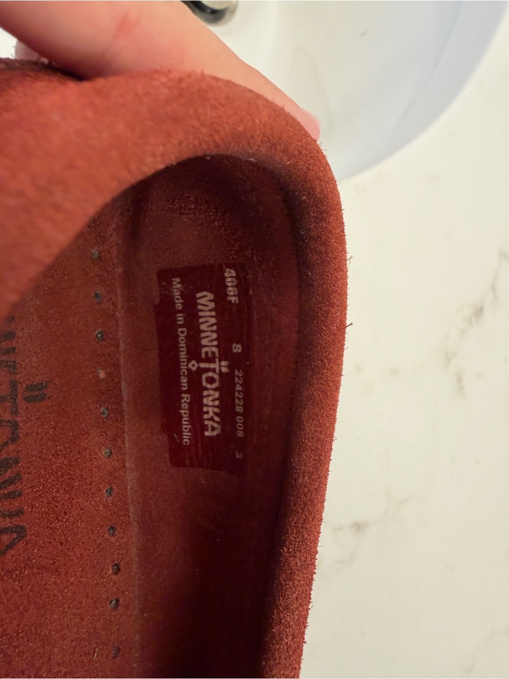 Minnetonka Suede Tassel Moccasin Loafers in Rust - Picture 4 of 5